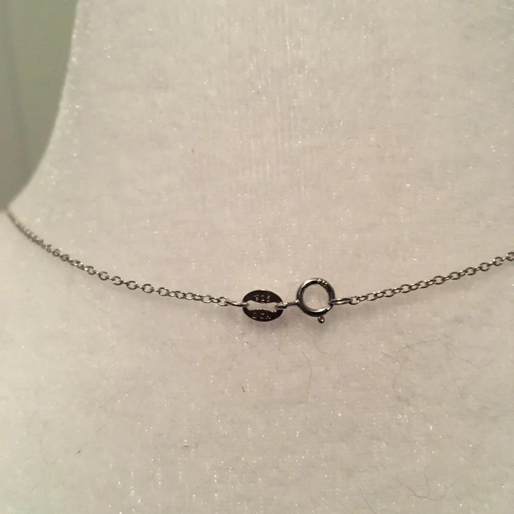 EVERLY JEWELRY AUTHENTIC GENUINE AQUAMARINE/DIAMOND (925) NECKLACE - Picture 9 of 15